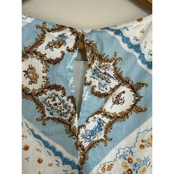 Reformation Jessi Linen Mini Dress - L'isola Di Capri Size 8 - Picture 8 of 13